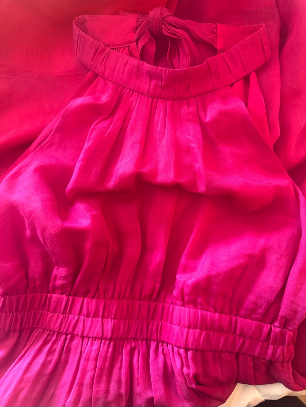 Lilly Pulitzer Dress MARLEEN Halter SILK cotton HALTER, POINSETTIA RED Pink 14 - Picture 8 of 10